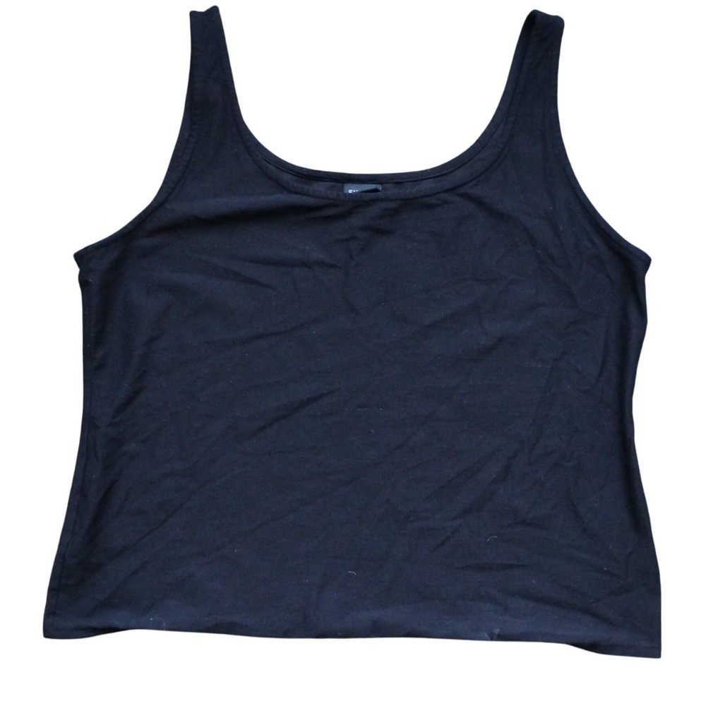 Eileen Fisher XL Black Tank Top Sleeveless Knit Viscose Blend‎ Casual